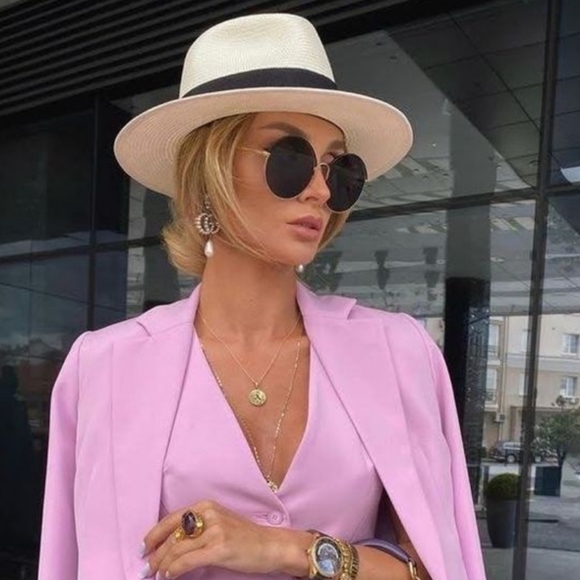 Fashion Accessories Accessories - Ivory Straw Panama Fedora Hat